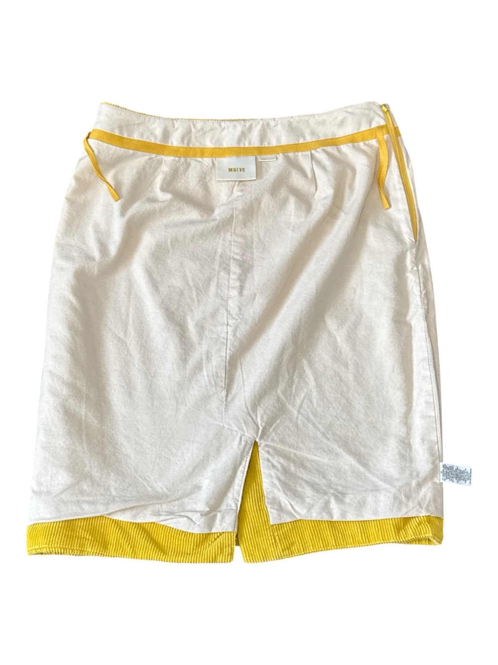Anthropologie Maeve Corduroy Pencil Knee Length Skirt Yellow 100% Cotton Size 4 - Picture 4 of 9